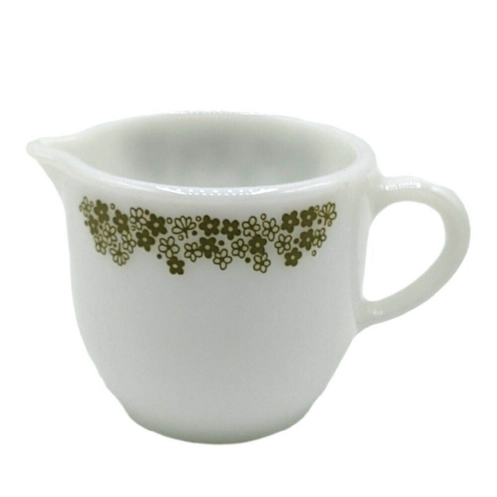 Vintage Pyrex Creamer Tableware Spring Blossom Green Crazy Daisy Corning 722